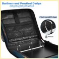 thumbnail image 4 of Zipper Binder with Shoulder Strap 2 inch 3 Ring Waterproof File Folder Organizer Bag 500 Sheet Whirlpool Carp Pattern, 4 of 8
