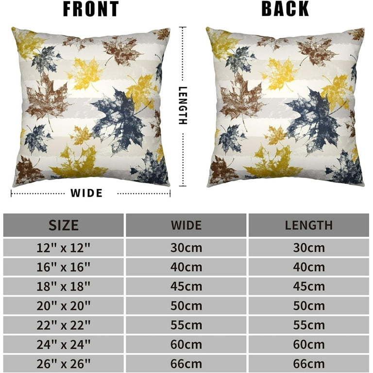Fall Pillow Covers Maple Leaves Pillow Covers 16x16 Autumn Grey