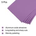 thumbnail image 4 of 5 Pack Purple Sanding Sheets 1200 Grit 9" x 3.7" Aluminum Oxide Sandpapers Wet Dry Polish, 4 of 5