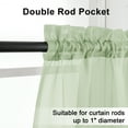 thumbnail image 4 of OVZME 42x54 Light Green Sheer Curtains 2 Pack, 54" Long Short Voile Curtains for Kitchen Home Office, Rod Pocket Window Treatment, Each 42"Wx54"L, 4 of 9