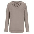 thumbnail image 4 of Ankola Women Solid Color Cowl Neck Tops 2024 Trendy Loose Long Pullover Casual Pleated Long Sleeve T-Shirt, 4 of 6