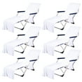 thumbnail image 1 of Muka 6 PCS Microfiber Terry Cloth Beach Pool Lounge Chair Cover Convenient Pocket, 29" x 83"-White, 1 of 4