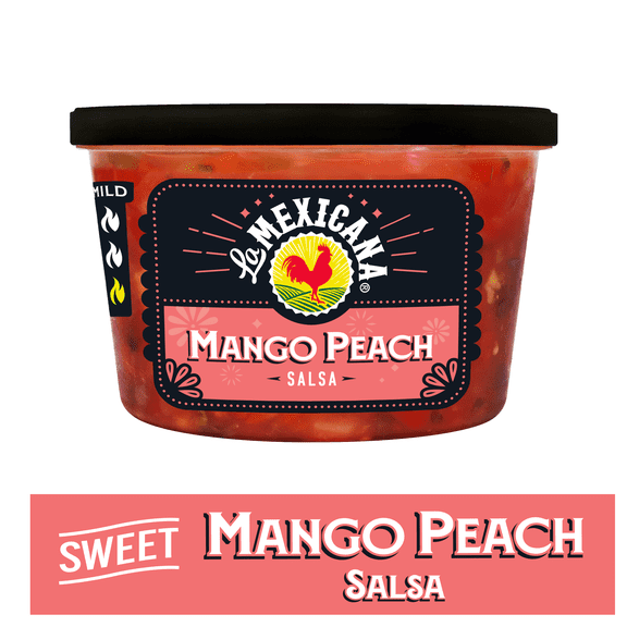 La Mexicana Salsa Mango Peach, 16 oz, Refrigerated