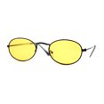 thumbnail image 1 of Hippie Micro Narrow Oval Pop Color Lens Metal Rim Sunglasses Black Yellow, 1 of 4
