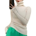 thumbnail image 4 of Blotona Womens Turtleneck Sweaters Casual Essential Solid Color Thumb Hole Long Sleeve Ribbed Knitted Pullover Jumper Tops, 4 of 6