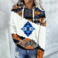 thumbnail image 2 of Western Aztec Hoodies for Women Pullover Casual Vintage Ethnic Geometric Print Long Sleeve Loose Hooded Sweatshirt Tops, 2 of 5