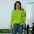 thumbnail image 6 of Lumtrix Mock Neck Tops for Women 3/4 Sleeve Basic Cute Fall Shirts Dressy Casual Lightweight Work Blouse Undershirt Plain Loose Fit Tunic Green S, 6 of 6