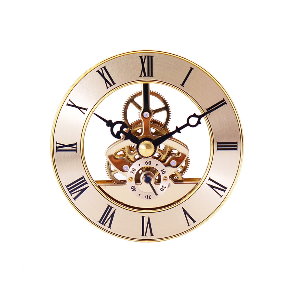 Retro Gear Wall Clock Movement Round Decorative Table Clock Metal Perspective Movement Wall