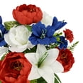 thumbnail image 3 of Mainstays 21 in Outdoor Artificial Floral Bouquet, Red Peony, White Lliy and Blue Delphidium, 3 of 6