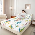 thumbnail image 4 of Homewish 4-Piece Queen Sheet Set, Colorful Stars Geometric, Vintage Adult Bedding, 4 of 7
