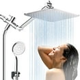 thumbnail image 1 of COSYLAND Rain Shower Head with Handheld - 304 Stainless Steel High Pressure 8 inch Square Rainfall Showerhead Combo with, 1 of 8