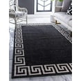 thumbnail image 1 of Unique Loom 3125001 Geometric Casual Modern Border Area Rug, 7 x 10 Feet, Charcoal/Beige, 1 of 5