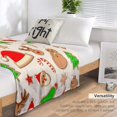 thumbnail image 4 of Christmas Gingerbread Wreath Throw Blanket Soft Warm Merry Xmas Lightweight Flannel Plush Fuzzy Blankets Gift for Women Kids Boys Teens 50X60 in, 4 of 6