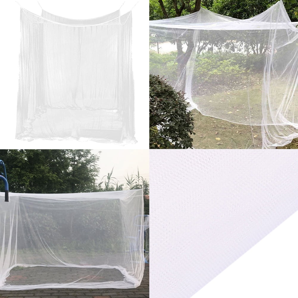 Mosquito Net for Single to King-Sized Beds – 2 Side Openings & 6 Hanging Loops – Decorative Rectangular Shape for Home & Travel – Bed Canopy Hanging Kit & Carrying Bag Included