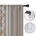 thumbnail image 4 of Blackout Kids Curtains,Beige Geometric Triangle Stripe Pattern Childrens Insulated Curtains Set Of 2,Bedroom Essentials,Toddler Room Decor 42x54in(106x137cm), 4 of 5