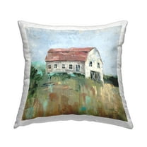 Stupell Industries Abstract Barn Scene Decorative Printed Throw Pillow, 18 x 18