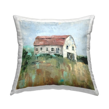Stupell Industries Abstract Barn Scene Decorative Printed Throw Pillow, 18 x 18
