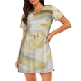 thumbnail image 1 of Balery White Rose Camisón de manga corta con cuello redondo para mujer, cómodo y elegante., 1 of 6