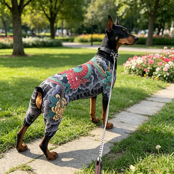Funny French Bulldog Pet Clothes – Four-Legged Dog Jumpsuit for Small Medium Dogs, Breathable Puppy Bodysuit with Cool Print, All Season Pet Shirt for Pug Corgi