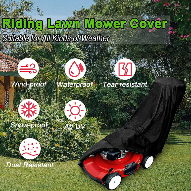 Nogis Lawn Mower Cover, Heavy Duty Oxford&Plastic Cover 100%  Waterproof，Outdoor Sun Snow Uv Rain Dust Protection，Universal Fit  (191*50*100CM或76 x 20 x