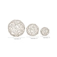 thumbnail image 4 of 8", 6", 4"D Silver Metal Wire Orb Geometric Sculpture, by DecMode (3 Count), 4 of 11
