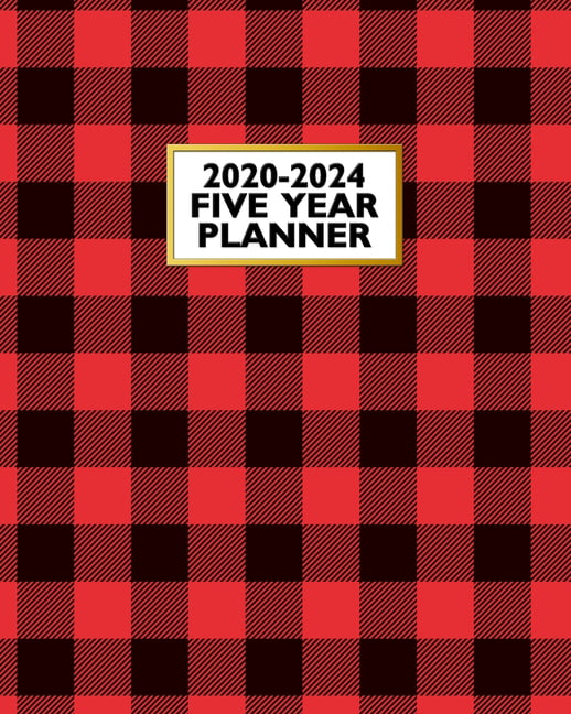 20202024 Five Year Planner Red Plaid Tartan 60 Month Calendar and