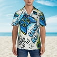 thumbnail image 4 of Balery Game All Day Print Men's Hawaiian Shirts Short Sleeve Beach Shirt Relaxed Fit Vacation Button Down Shirts-Small, 4 of 9