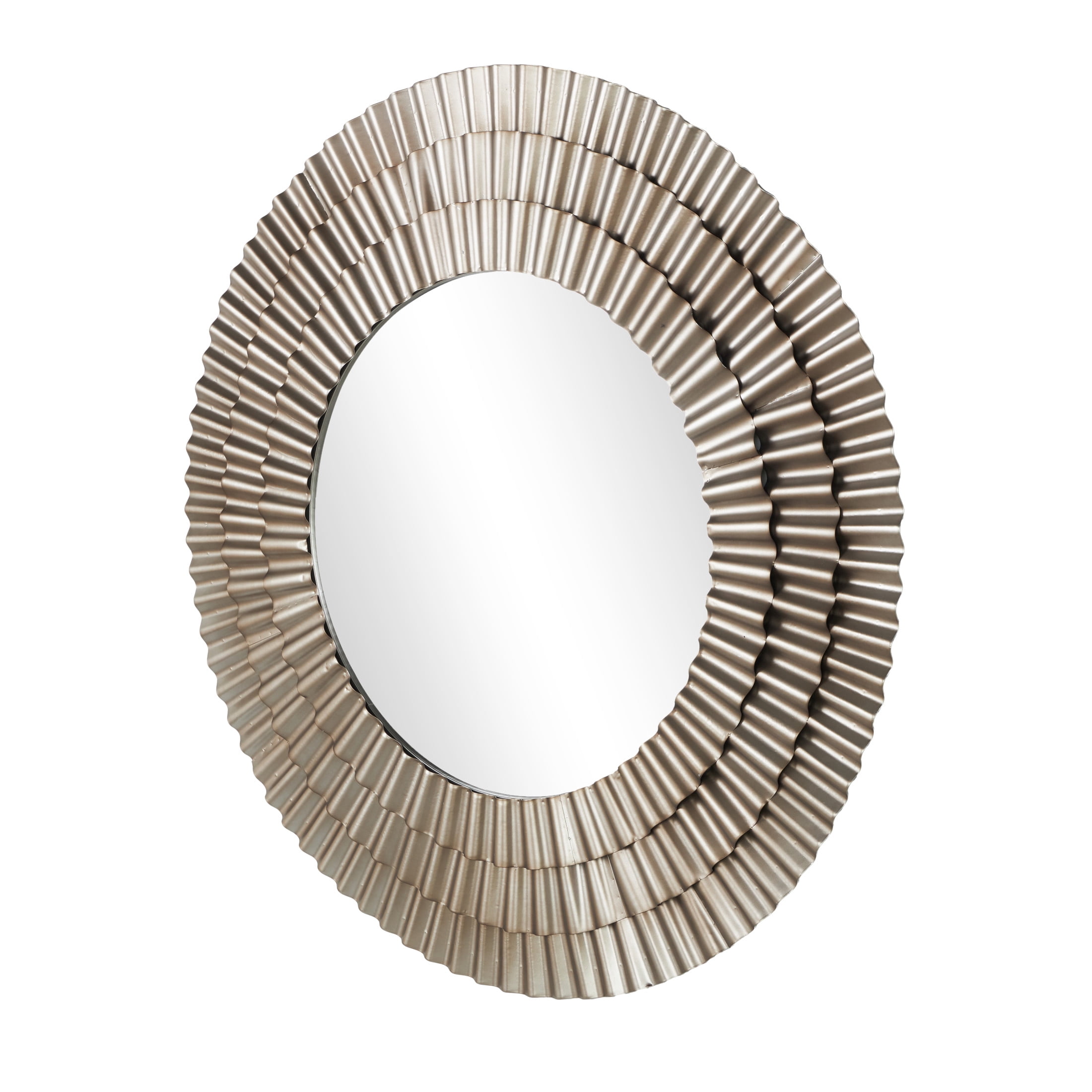 DecMode 42" x 42" Gold Layered Ripple Wall Mirror