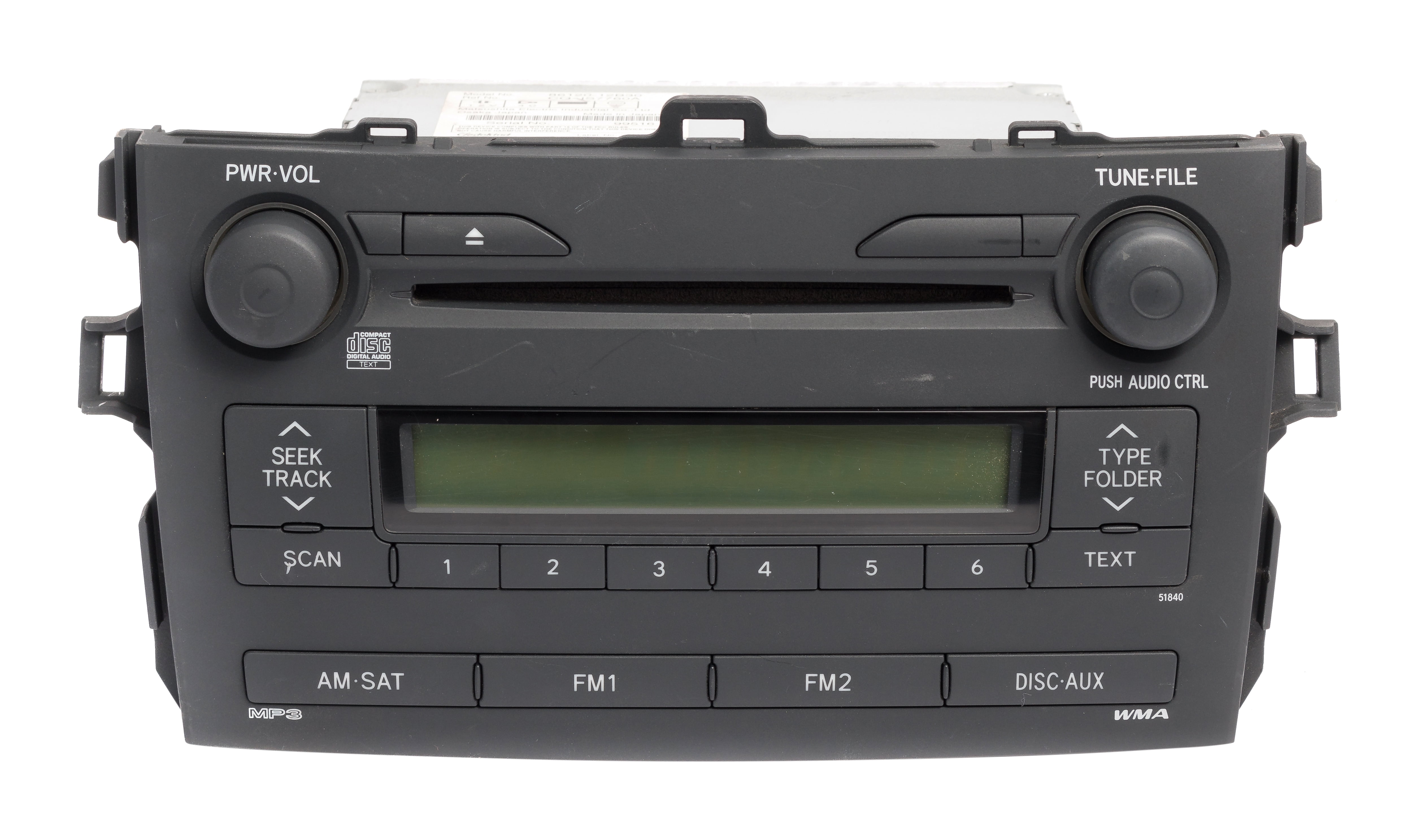 Restored 2009 Toyota Corolla AM FM Satellite-Capable Radio CD Player 8612012B30 Opt 51840 (Refurbished)