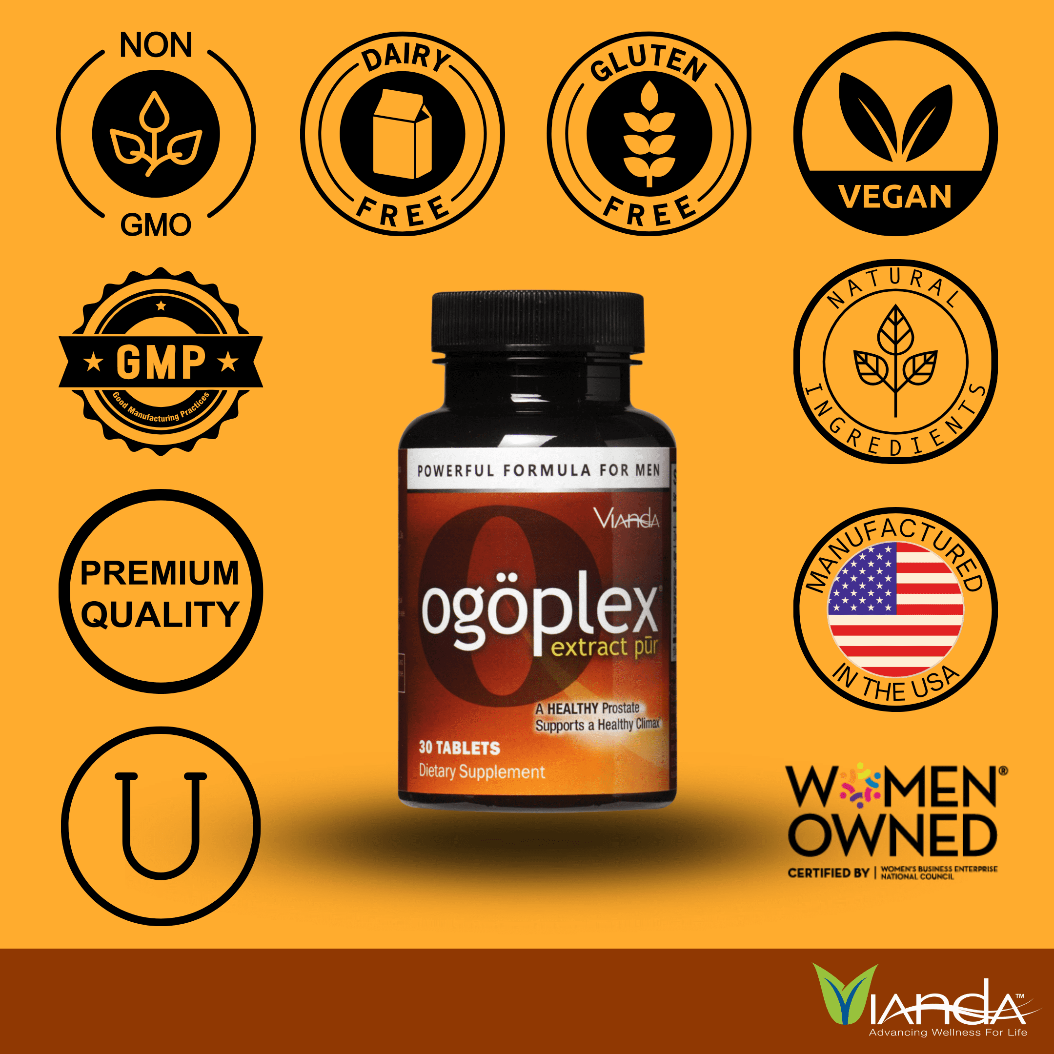 Ogoplex Prostate Health & Urinary Support for Men - Graminex G63 Swedish Flower Pollen, Saw Palmetto, CardioAid Plant Phytosterol Complex, Tomato Fruit, & Lycopene - 30 Tablets (3 Pack)
