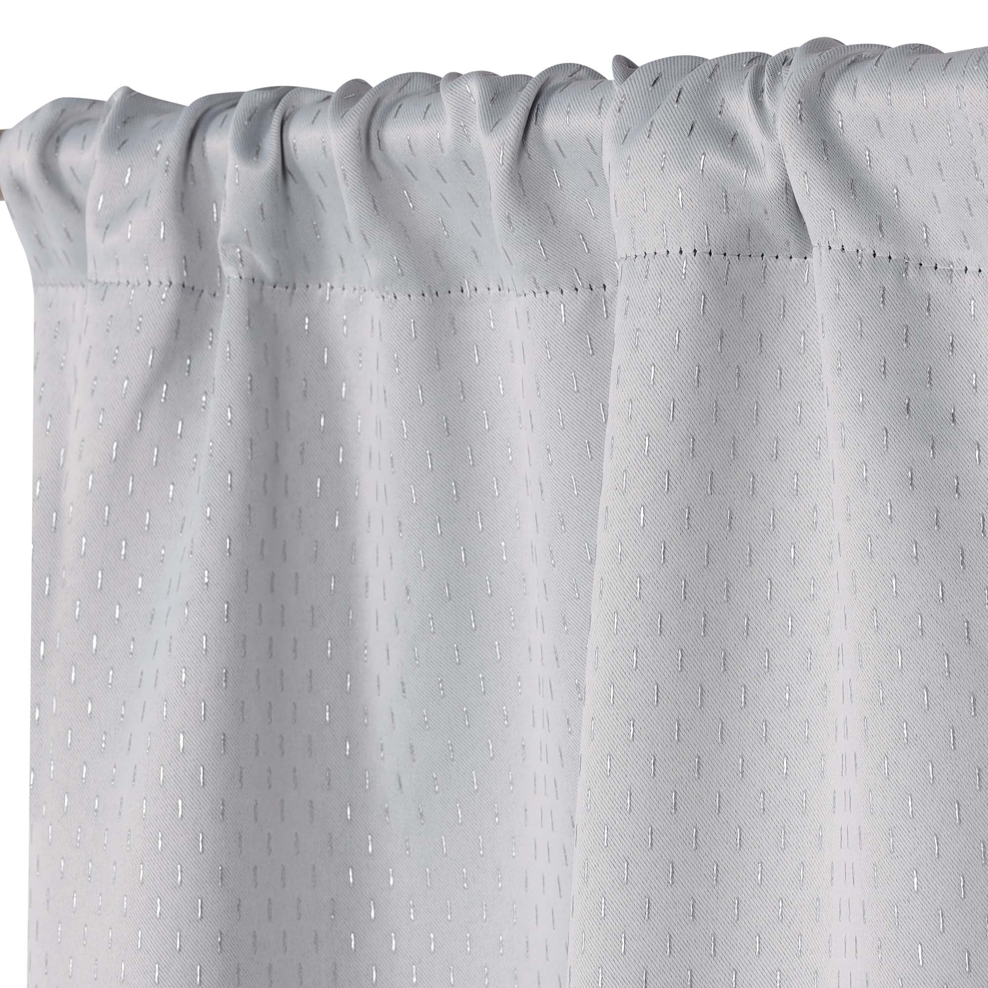 Superior Shimmer Blackout Curtains, Rod Pocket, Set of 2, 26" X 63", Chrome