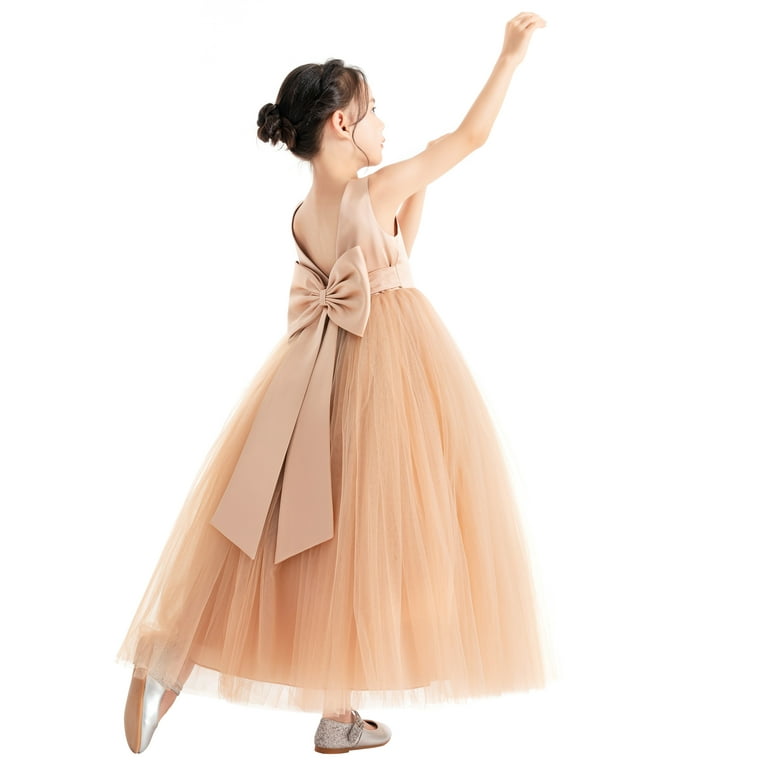 Lovely V-neck Satin Top Tulle Flower Girl Dresses Lovely V-neck Satin Top Tulle Flower Girl Dresses