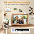 thumbnail image 2 of TEMASH Smart Digital Picture Frame WiFi, 10.1 inch Wood Grain Plastic Electronic Photo Frame 32GB Storage Support TF Card IPS Touchscreen, Auto-Rotate Share Photos Wishes, Best Gift, 2 of 12