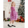 thumbnail image 6 of IDOPIP Toddler Baby Girls Christmas Velvet Dress Ruffle Tulle Gown Fall Winter Wedding Party Dresses, 6 of 9