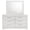 White High Gloss - Dresser with Mirror, variant on Ives 6-drawer Dresser Cabinet Grey High Gloss