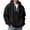 Black, variant on Quarter Zip Pullover Men 2026 Fall Winter Long Sleeve Plain Waffle Knit Hooded Sweatshirt with Pockets Mens Hoodie
