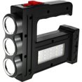 thumbnail image 1 of LED Searchlight with 3 LEDs and 15pcs SMDS Super Bright Spotlight with 1200mAh Battery USB Rechargeable with 984.3ft Irradiation Distance for Hiking Camping, 1 of 10