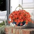 thumbnail image 3 of ZOELNIC Artificial Flowers Outdoor 6 Bundles UV Resistant Fake Flowers for Outside No Fade Faux Plastic Plants Garden Porch Window Box Decorating (Orange), 3 of 12
