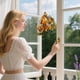 thumbnail image 5 of Adorno colgante de vaca para ventana | Decoración de animales de granja estilo vidriera | Detalles de mariposas y flores, 5 of 7
