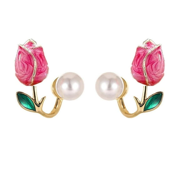 Vintage Pearl Crystal Earrings For Women Jewelry Flower Leaf Butterfly E09C O6R5