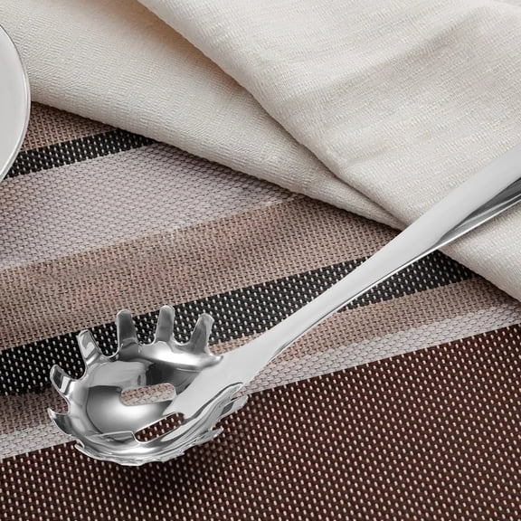 Stainless Steel Noodle Strainer and Pasta Fork Spaghetti Server with Noodle Scoop, Kitchen Utensil 9.84x2.36x1.18 Inch