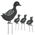 thumbnail image 1 of Yard Art - Figuras decorativas de metal para jardín, diseño de animales, patio, art déco, jardín (4 piezas, negro, pato), 1 of 5
