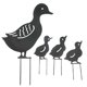 thumbnail image 1 of Yard Art - Figuras decorativas de metal para jardín, diseño de animales, patio, art déco, jardín (4 piezas, negro, pato), 1 of 5