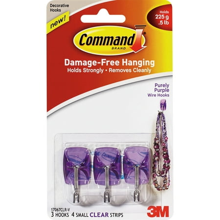Command Purely Purple Small Wire Hooks 3 Hooks 4 Clear | command purely purple small wire hooks 3 hooks 4 clear Command Purely Purple Small Wire Hooks 3 Hooks 4 Clear | command purely purple small wire hooks 3 hooks 4 clear