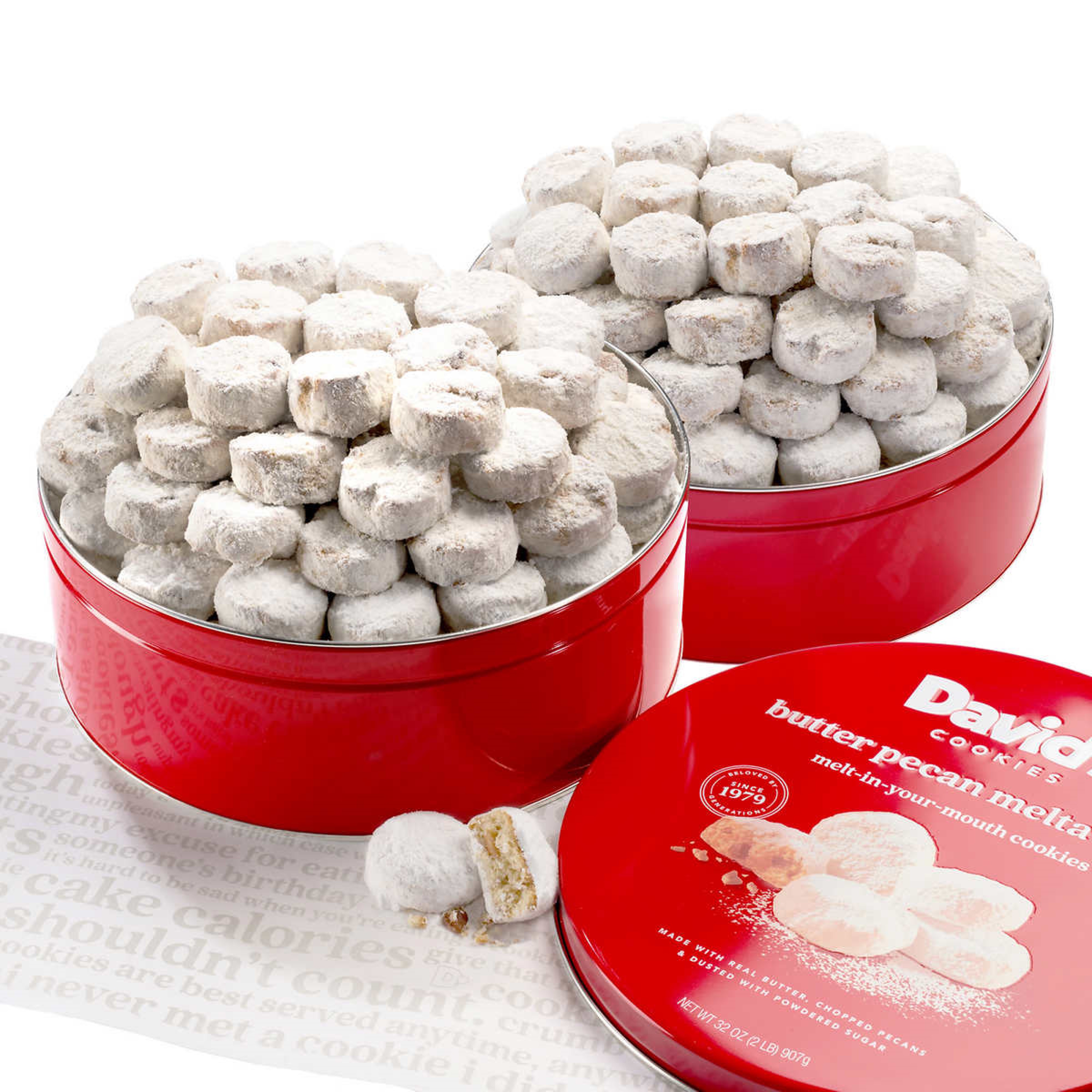 David's Cookies Butter Pecan Meltaways 32 oz, 2pack