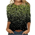 thumbnail image 2 of DPTALR Femmes Manches 3/4 Chemises Décontractées Chandail Tunique Ample Hauts Blouse à Imprimé, 2 of 5