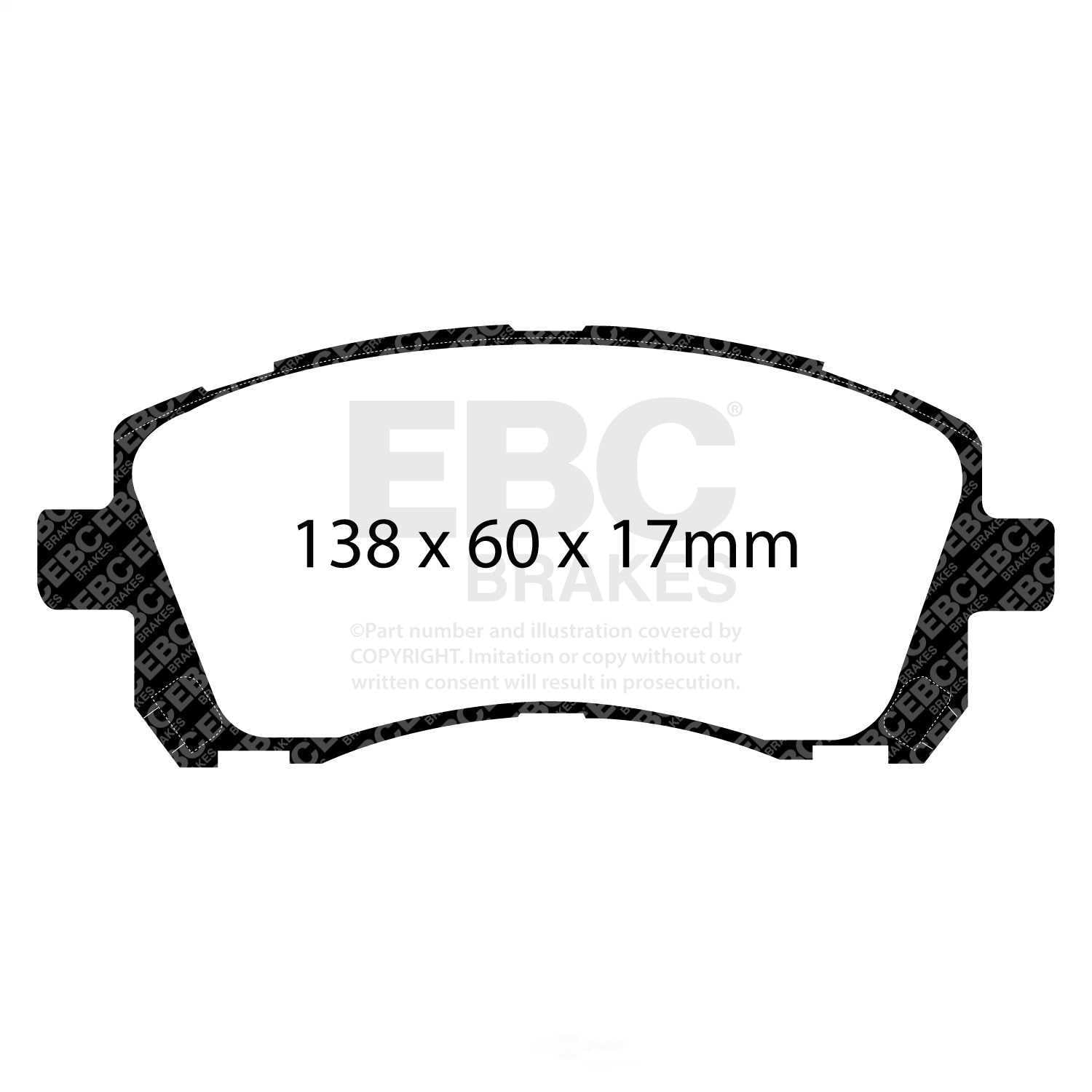 EBC Brakes Yellowstuff 4000 Series Street and Track Brake Pad Set Fits select: 1996-2004 SUBARU LEGACY, 1997-2003 SUBARU IMPREZA