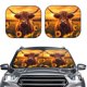 thumbnail image 2 of Fotbe Vintage Sunflower Cow A Juego de 2 Piezas de Parasoles para Parabrisas | Bloqueador Solar para Auto | Accesorios Plegables para Protección Solar Interior-Large, 2 of 6