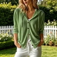 thumbnail image 3 of Lixiuxyad ‌Women's Hooded Cardigan Oversized Long Sleeve Button-Front Knit Cardigan,Green, 3 of 6