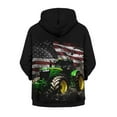 thumbnail image 2 of Uourmeti American Flag Tractor Kids Hooded Sweatshirt Long Sleeve Soft with Pockets Comfy Loose Athletic Wear for School Size 12-14, 2 of 7